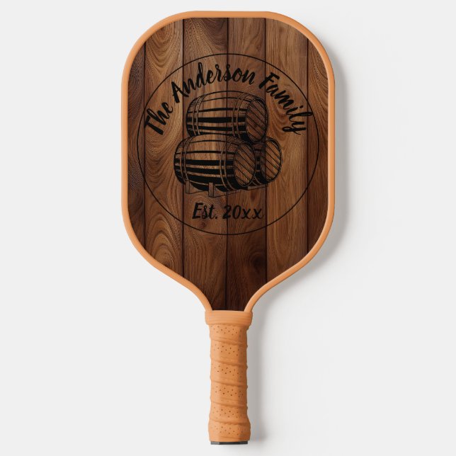 Custom Rustic Wood Texture Pickleball Schläger (Vorderseite)