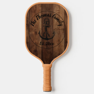 Custom Rustic Wood Texture Pickleball Schläger