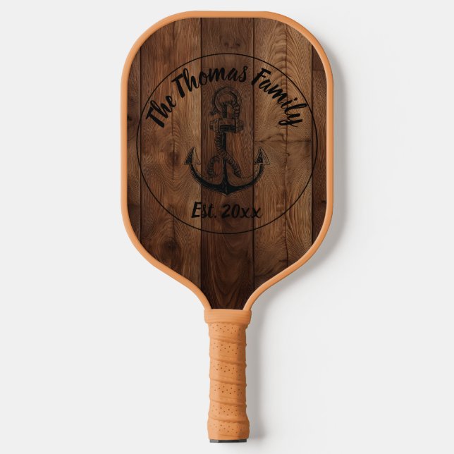 Custom Rustic Wood Texture Pickleball Schläger (Vorderseite)