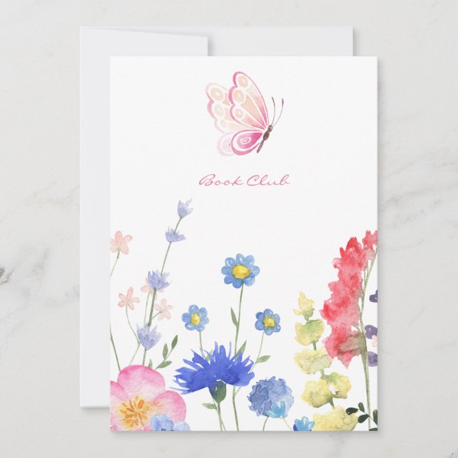 Custom Rustica Floral Book Club Einladung (Vorderseite)