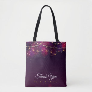 Custom Rustikales Lila Gold Danke Weihnachtsgesche Tasche