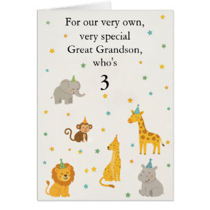 Custom Safari Animal Kids Age Foto Geburtstagkarte