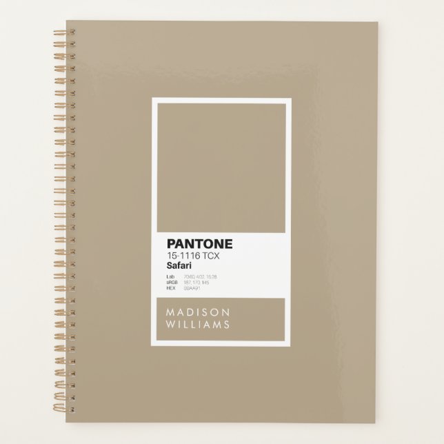Custom Safari-Notebook | Personalisiert neutral Planer (Vorderseite)