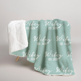 Custom Sage Sherpa Blanket for Wifey & Hubby Gift Sherpadecke