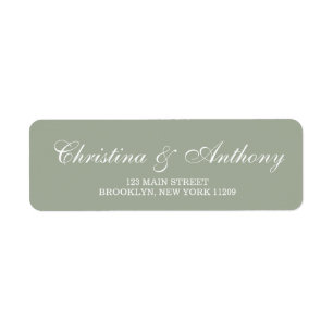 Custom Sage Wedding Monogram Rücksendeadressen-Auf