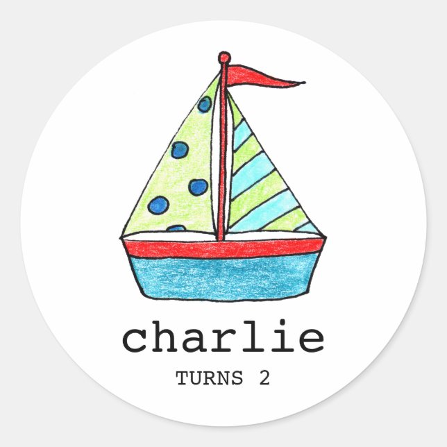Custom Sailboat Stickers | Tortentopfen (Vorderseite)