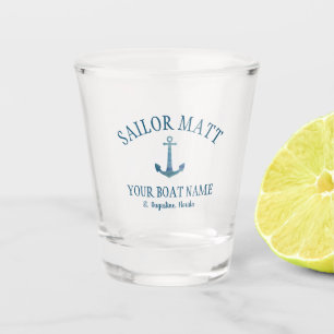 Custom Sailor Name Florida Anchor Schnapsglas