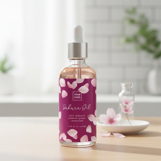 Custom Sakura Oil Label Weinetikett (Von Creator hochgeladen)