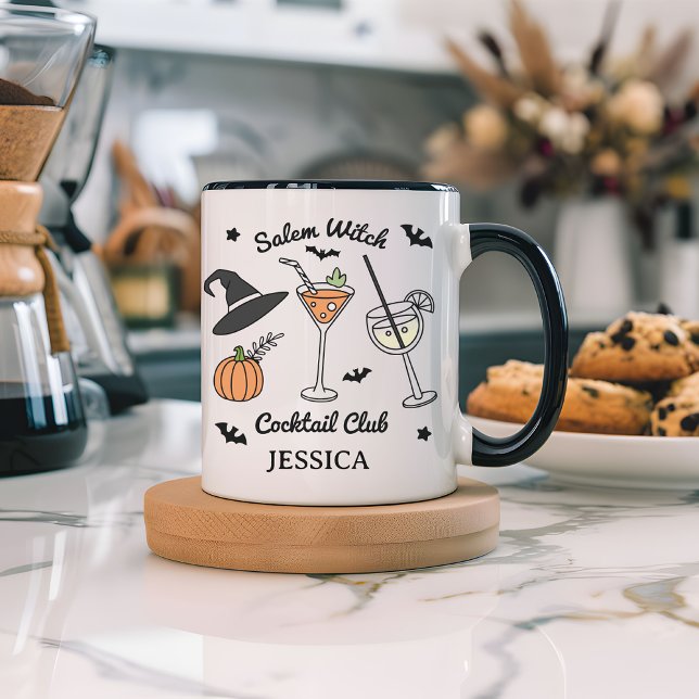 Custom Salem Rodelbahn Tasse für Frauen (personalized Halloween mug for coworkers, custom witch mug, spooky coffee mug, witchy gift for her,)