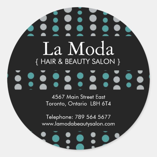 Custom Salon Stickers (Vorderseite)