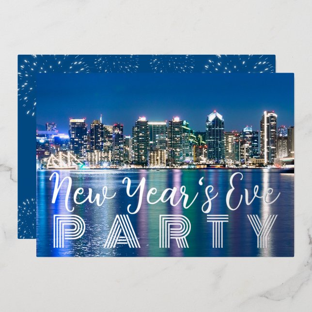 Custom San Diego NYE Party Einladung (Vorderseite/Rückseite)