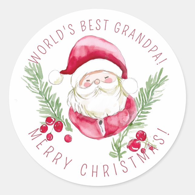 Custom Santa Claus DIY Holiday Weihnachtsvibe Runder Aufkleber (Vorderseite)