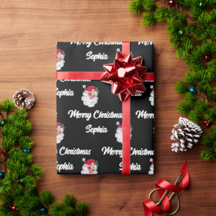 Custom Santa Claus Name Gift Wrap Geschenkpapier
