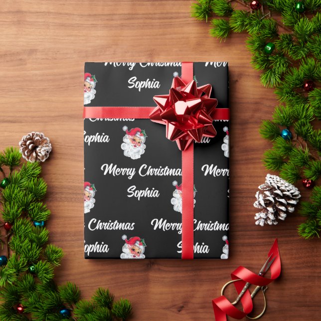 Custom Santa Claus Name Gift Wrap Geschenkpapier (Feiertagsgeschenk)