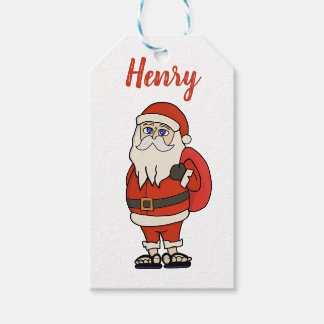 Custom Santa Claus Weihnachts Flip Flops Geschenkanhänger (Vorderseite)