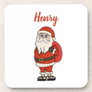 Custom Santa Claus Weihnachts Flip Flops Getränkeuntersetzer