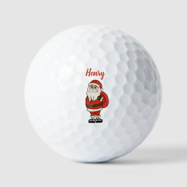 Custom Santa Claus Weihnachts Flip Flops Golfball (Vorderseite)