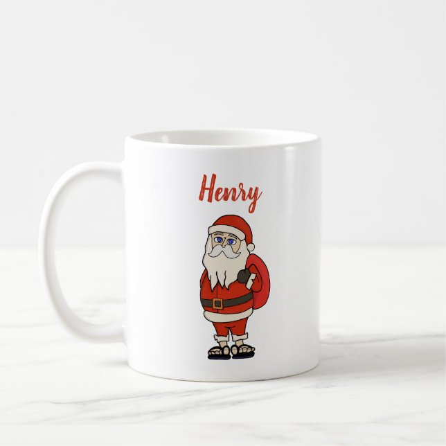 Custom Santa Claus Weihnachts Flip Flops Kaffeetasse (Links)
