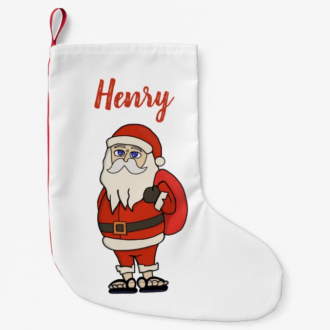Custom Santa Claus Weihnachts Flip Flops Kleiner Weihnachtsstrumpf (Vorderseite)