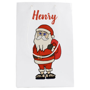 Custom Santa Claus Weihnachts Flip Flops Mittlere Geschenktüte