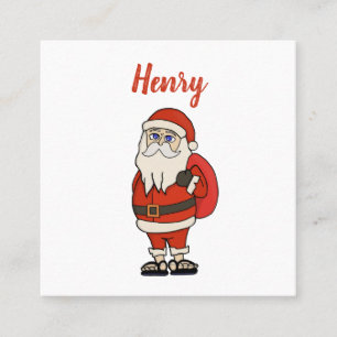 Custom Santa Claus Weihnachts Flip Flops Quadratische Visitenkarte