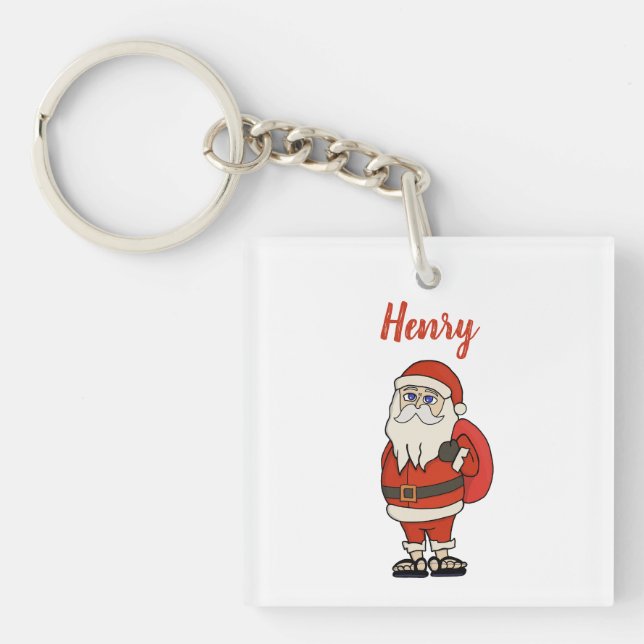 Custom Santa Claus Weihnachts Flip Flops Schlüsselanhänger (Vorderseite)