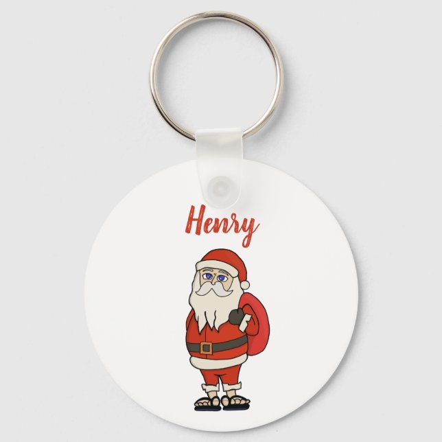Custom Santa Claus Weihnachts Flip Flops Schlüsselanhänger (Vorderseite)
