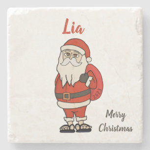 Custom Santa Claus Weihnachts Flip Flops Steinuntersetzer