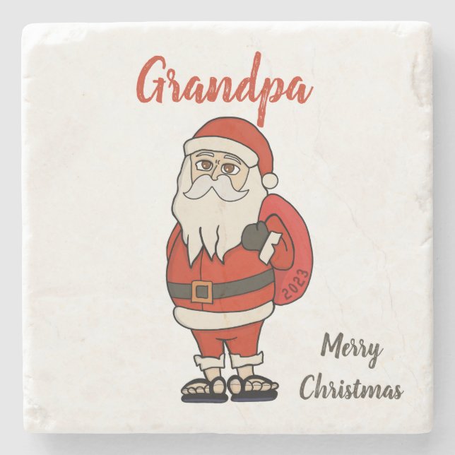 Custom Santa Claus Weihnachts Flip Flops Steinuntersetzer (Vorderseite)