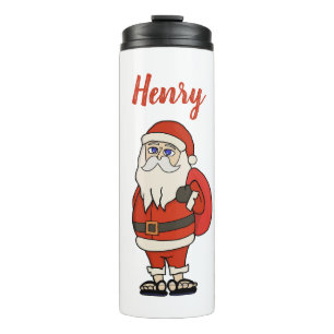 Custom Santa Claus Weihnachts Flip Flops Thermosbecher