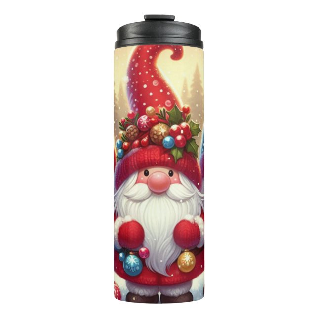 Custom Santa Gnome Christmas Tumblr – Holiday Gift Thermosbecher (Vorderseite)