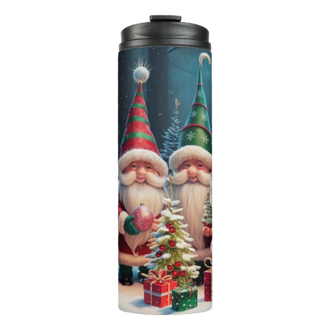 Custom Santa Gnome Holiday Tumblr – Festive Gift Thermosbecher (Vorderseite)