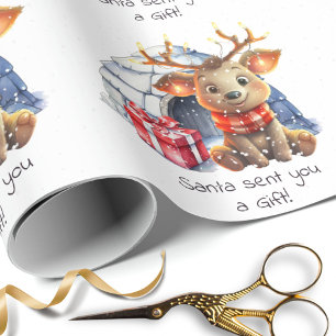 Custom Santa Reindeer Snow Niedlich Kids Weihnacht Geschenkpapier
