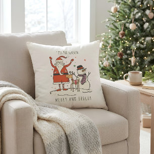 Custom Santa Snowman Reindeer Star Christmas Hygge Kissen