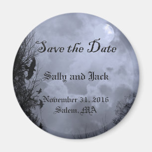 Custom Save the Date Blue Halloween Sky Magnet