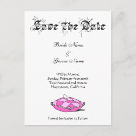 Custom Save the Date Cinderella Slipper auf rosa Ankündigungspostkarte