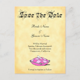 Custom Save the Date Cinderella Slipper auf rosa Ankündigungspostkarte