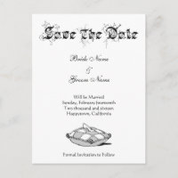 Custom Save the Date Cinderella Slipper Grays