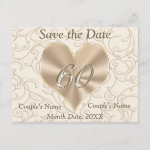 Custom Save the Date Post Card 60-Jubiläum Ankündigungspostkarte