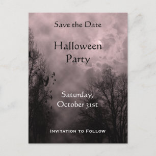 Custom Save the Date Spuk Red Sky Postcard Ankündigungspostkarte