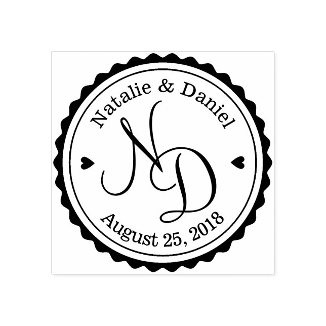 Custom Save the Date Wedber Briefmarke rund Gummistempel (Prägung)