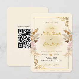 Custom Save the Date Wedding Invitation with QR