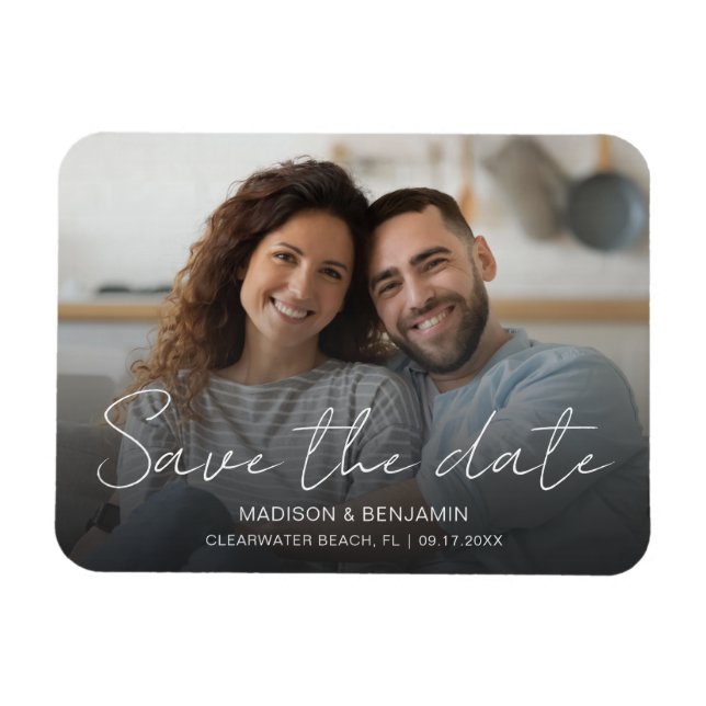 Custom Save the Date Wedding Verlobung Foto Magnet (Horizontal)