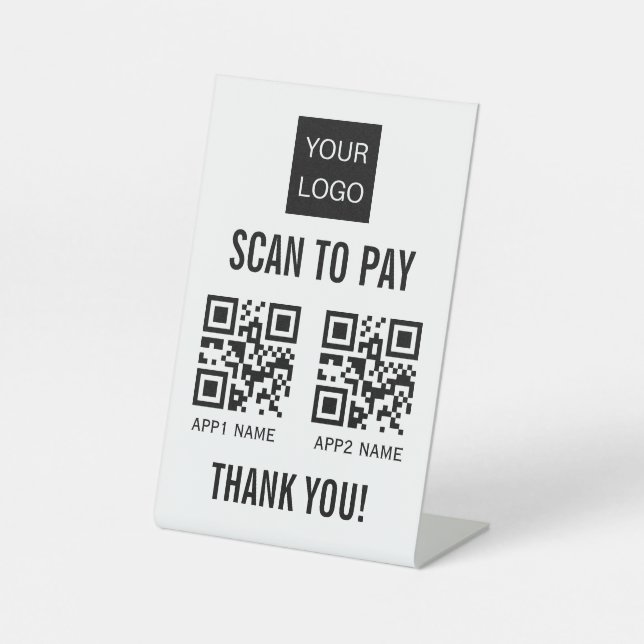 CUSTOM SCAN TO PAY 2 QR CODE SCANNABLE SOCKELSCHILD (Vorderseite)