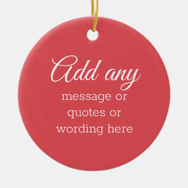 CUSTOM Schlicht Elegante Rote Keramik Ornament (Vorne)