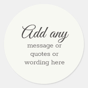 CUSTOM Schlicht Elegante White Runder Aufkleber