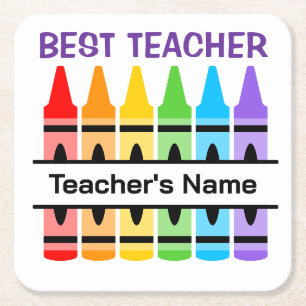 Custom School Graphics, Personalisieren Lehrer Ges Rechteckiger Pappuntersetzer