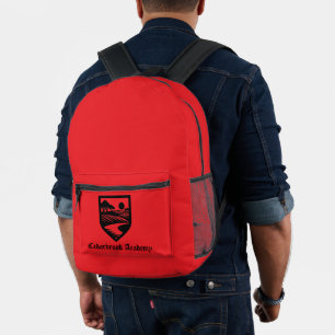 Custom School Name & Emblem Bright Red Backpack Bedruckter Rucksack