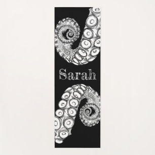 Custom- Schwarz-Gelb-Octopus-Tentakel Yoga-Mat Yogamatte