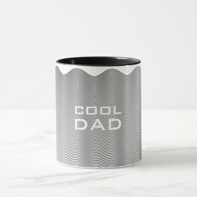 Custom Schwarz-weiß Trippy Stripes Cool Psychedeli Tasse (Zentrum)